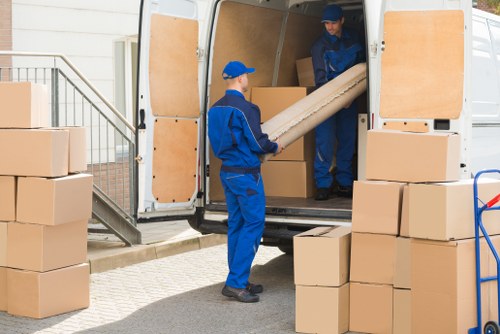 Moving boxes and furniture prepared for Haringey removals