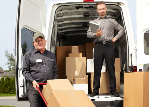 Professional office movers handling business equipment during a Haringey relocation
